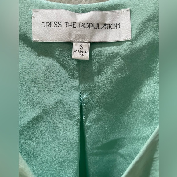 Dress the population mint sequin long sleeve dress - Picture 10 of 11